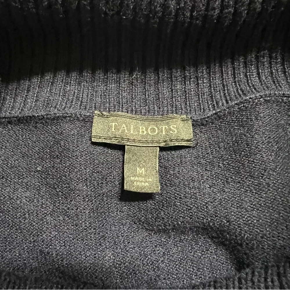 Talbots Novelty Holiday Christmas Cowl Neck Wool Blend Sweater size medium